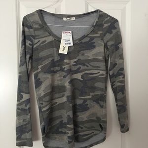 Camo long sleeve top